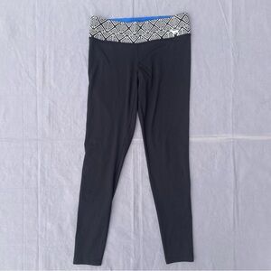 Victoria's Secret PINK Leggings Women’s Small Long Black Yoga Geometric Logo POC